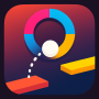 Color Jump is a fast-paced mobile game that requires players to tap to control a ball to fall down platforms of the same color to score points and avoid obstacles of other colors.