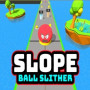 Slope Ball Slither is a racing game where players navigate the ball on the road, collect different balls to grow longer, and collect the required number of gift packs before reaching the finish line.